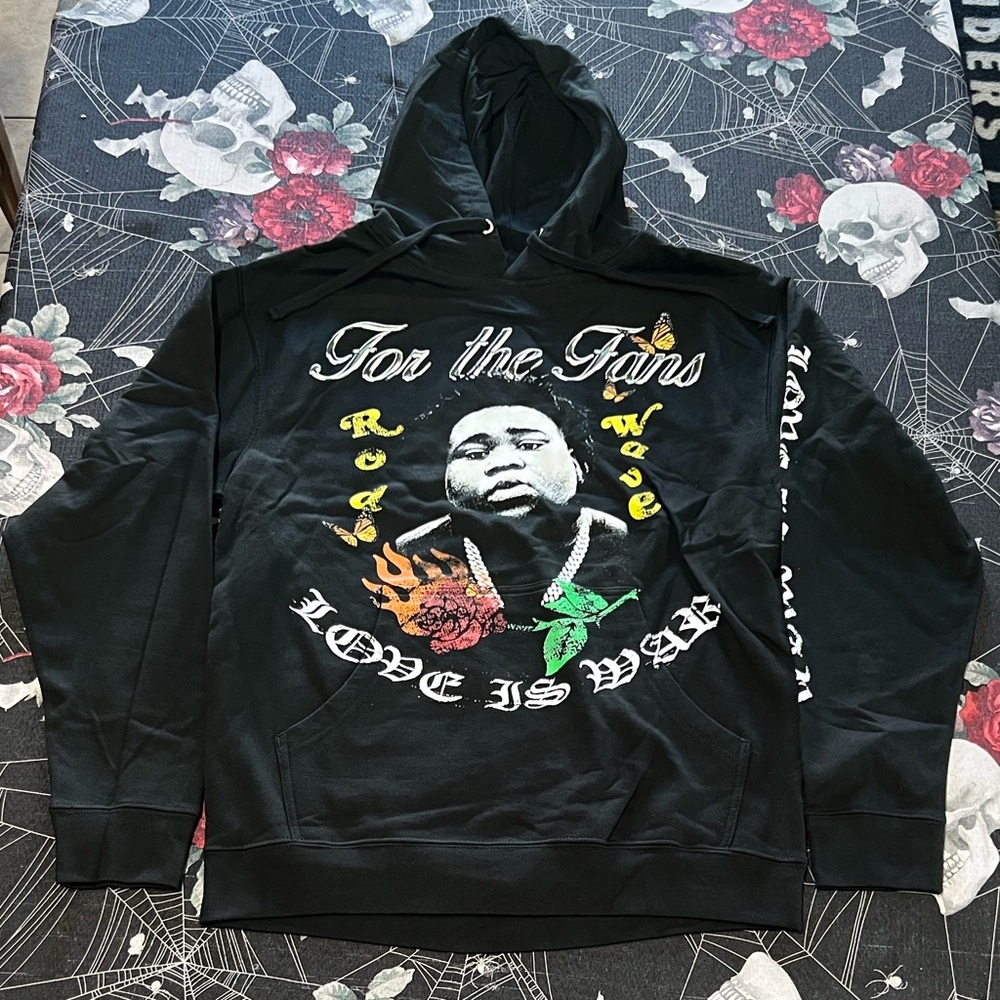 NEW ROD WAVE FOR THE FANS TOUR MERCHANDISE BLACK HOODIE SIZE MENS MEDIUM